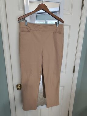 Chico's Straight Leg Pull-On Pants in Tan